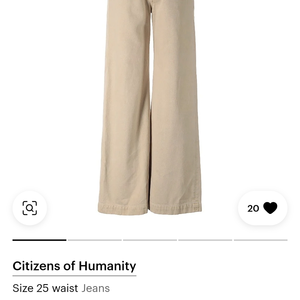 Citizens of Humanity Tan Wide-Leg Jeans